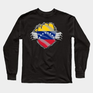 Proud Venezuela Flag, Venezuela gift heritage, Venezuelan girl Boy Friend Venezolano Long Sleeve T-Shirt